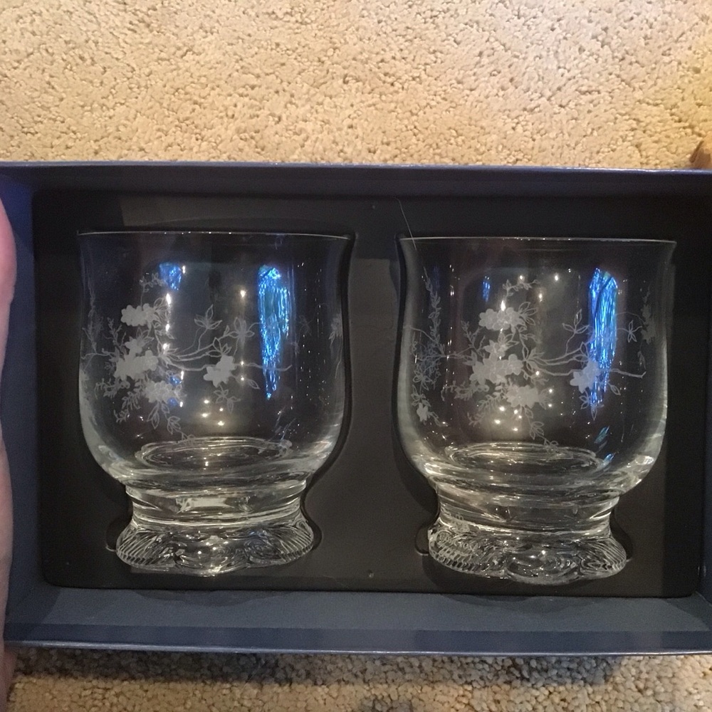 NEW 2 Rosenthal Crystal Classic Rose Monbijou Short Wine Tumblers Glasses 016175
